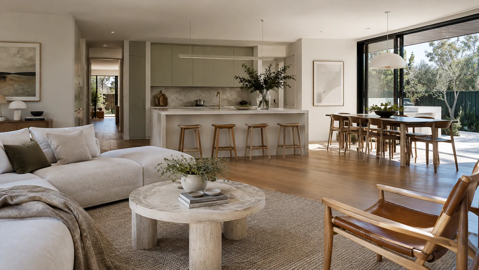 Residential interior colour study with warm neutral walls